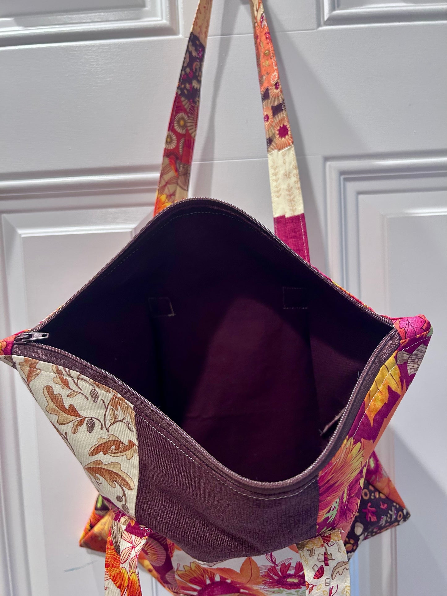 Quilt-Pieced Tote Bag with Shoulder Strap & Zipper — Made to Order (Holiday Options!)