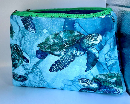 TwinZip Pouch - Sea Turtle Ocean