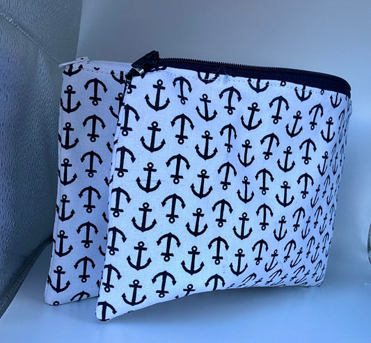 TwinZip Pouch - Nautical Anchor