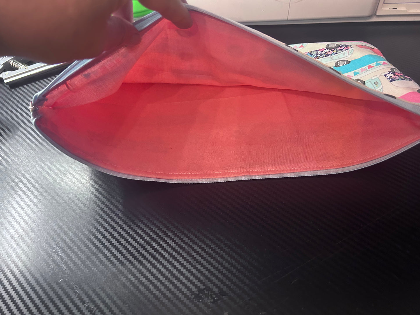 🌼 Hippie Van Zipper Pouch (Fully Lined)