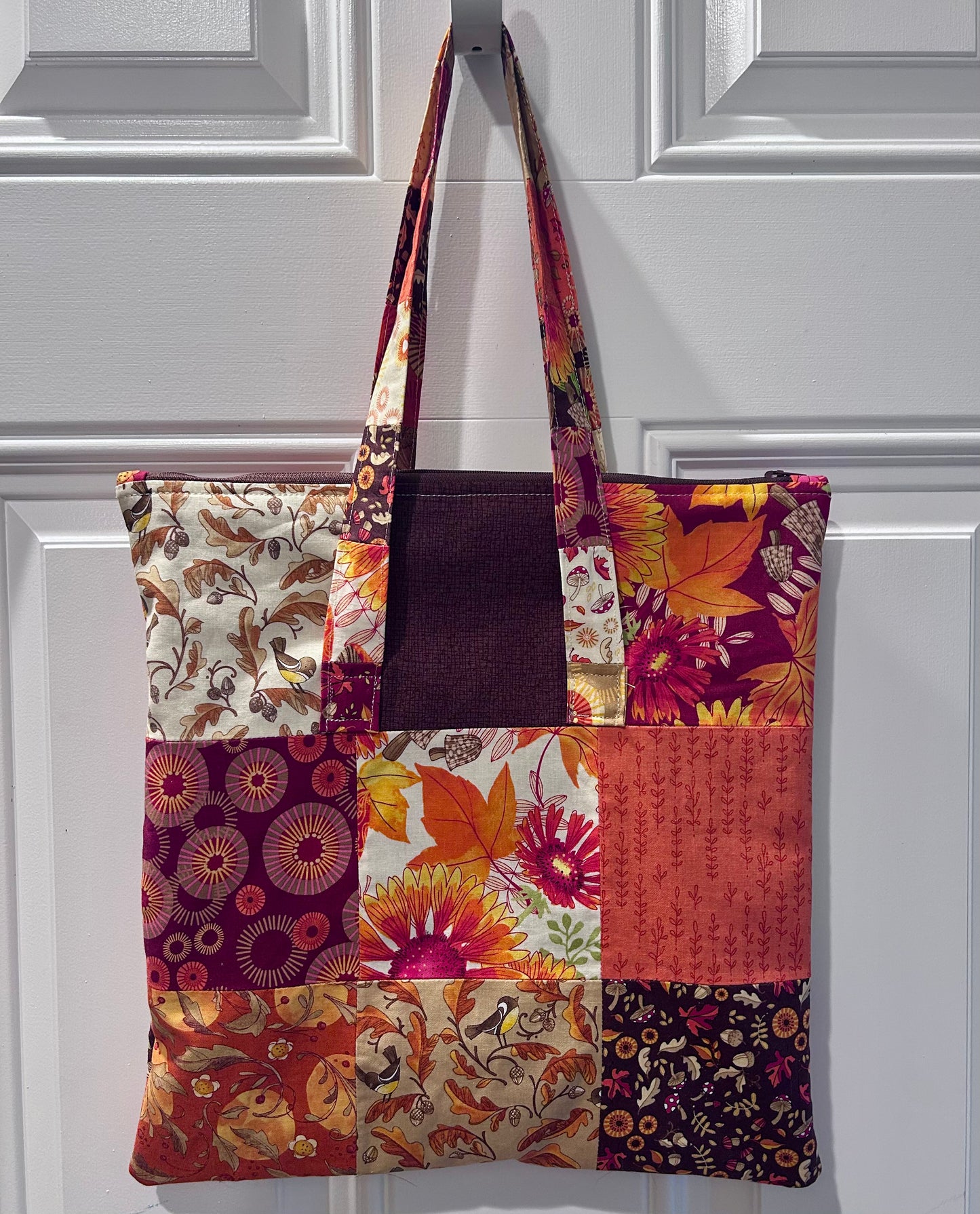 Quilt-Pieced Tote Bag with Shoulder Strap & Zipper — Made to Order (Holiday Options!)